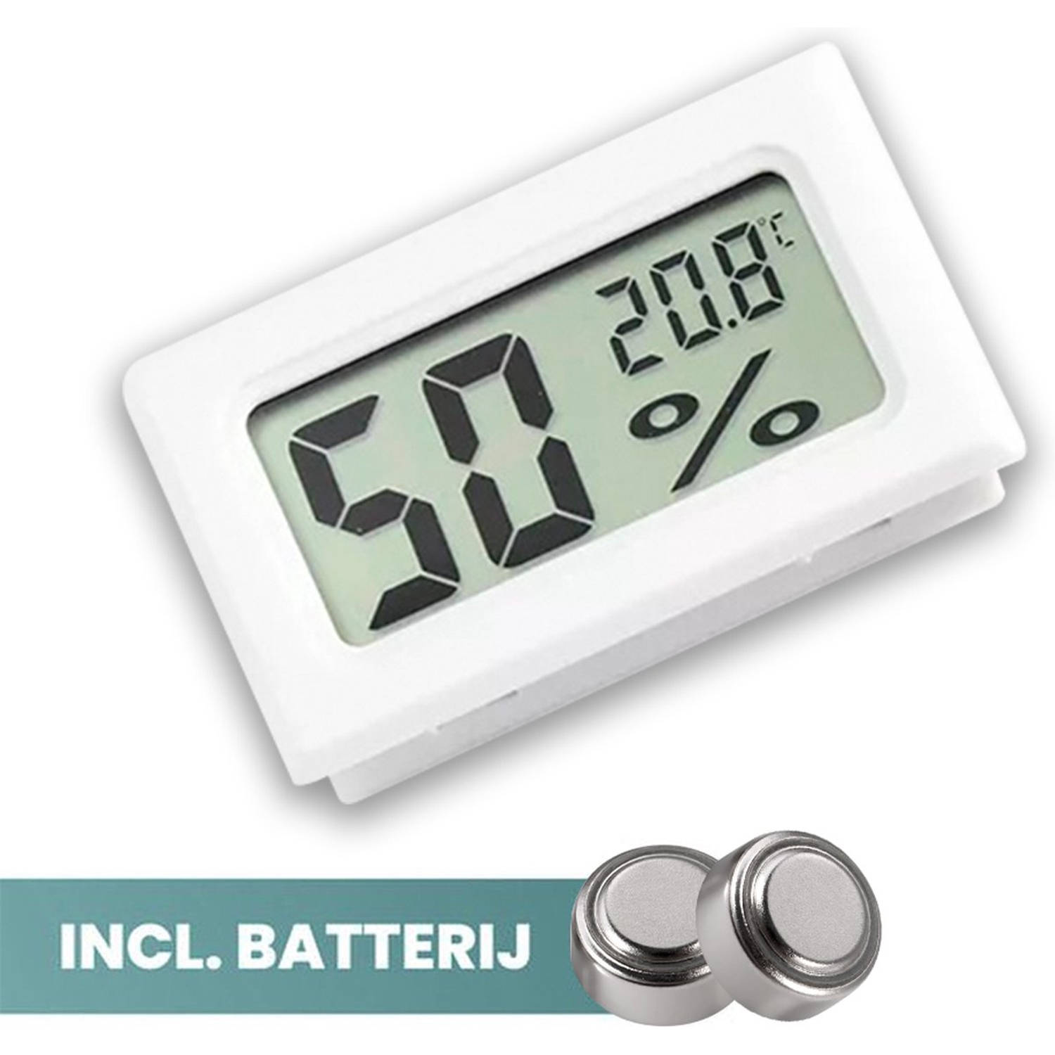Ease Electronicz Hygrometer Weerstation Luchtvochtigheidsmeter Thermometer Voor Binnen Incl. Batteri