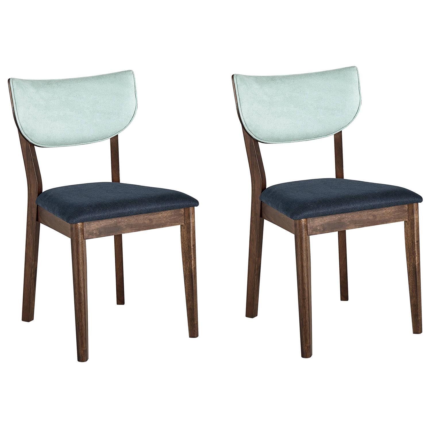 Beliani MOKA Set van 2 stoelen donkere houtkleur