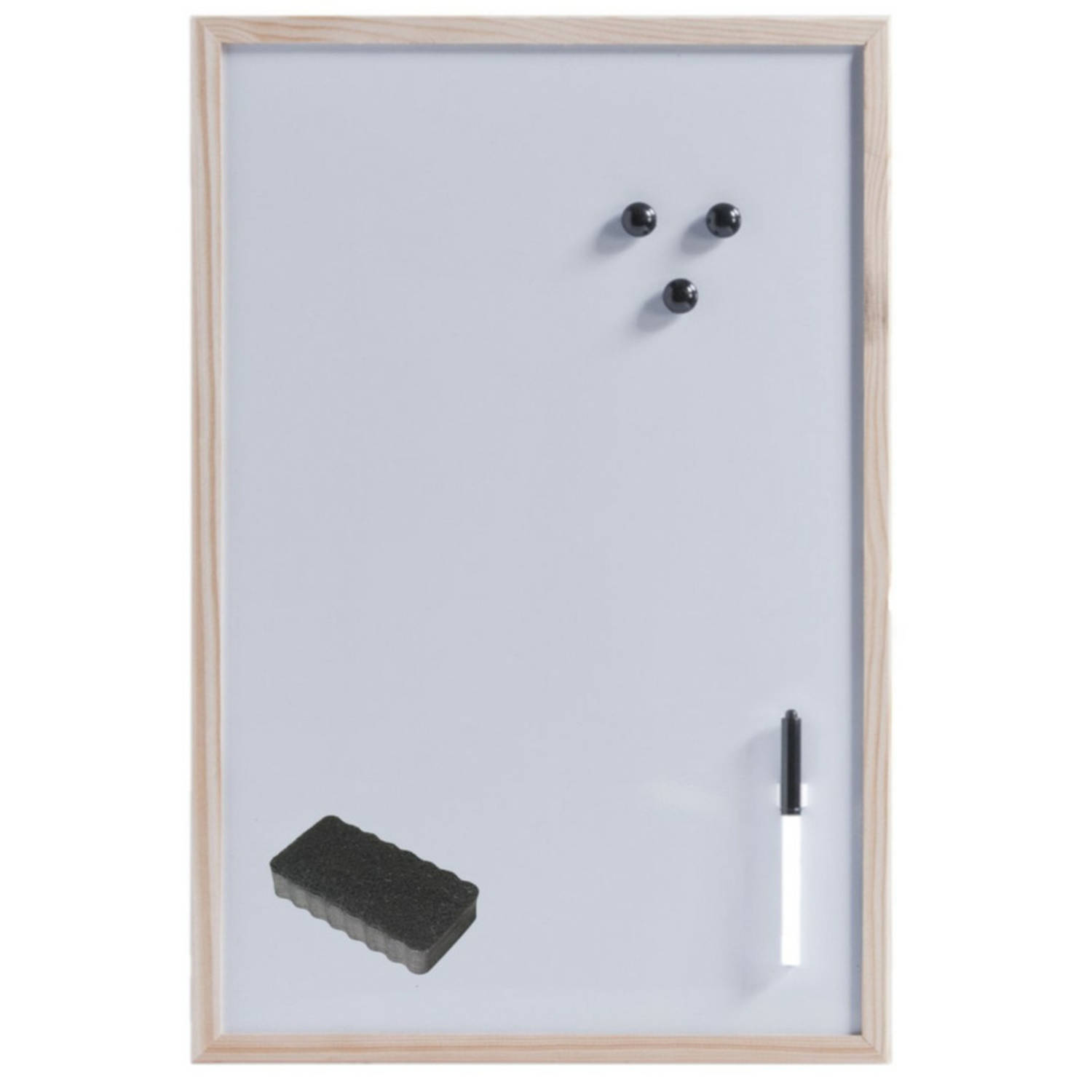 ras Verbaasd Grace Magnetisch whiteboard/memobord met wisser 40 x 60 cm - Whiteboards | Blokker
