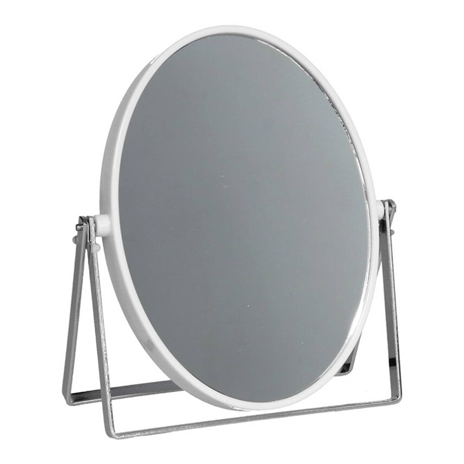 Make-up Spiegel 2-zijdig Gebruik Vergrotend Dia 18 Cm Wit-zilver Make-up Spiegeltjes
