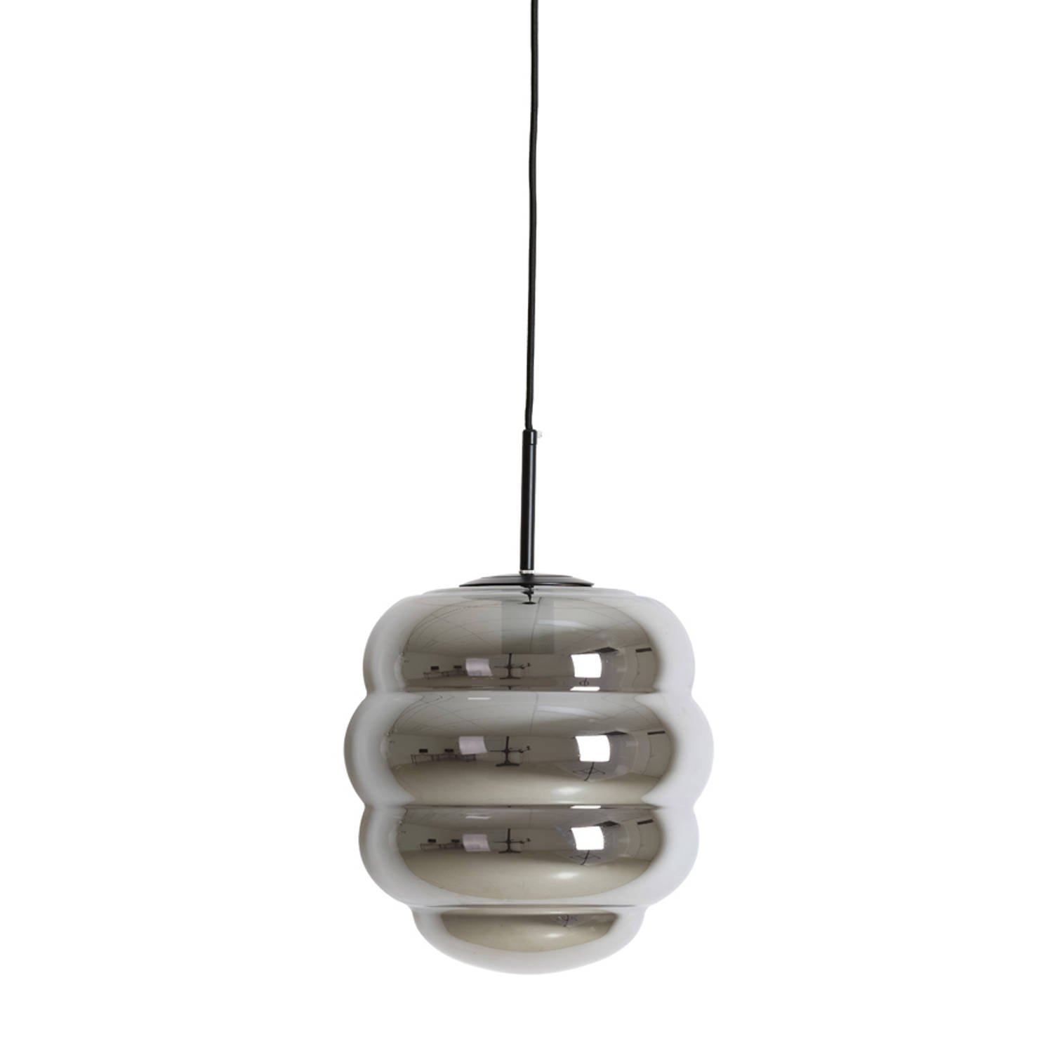 Light & Living Hanglamp Misty 30x30x37 Grijs