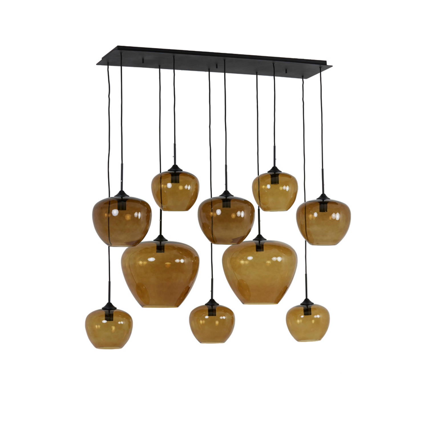 Hanglamp Meya 10-lichts bruin