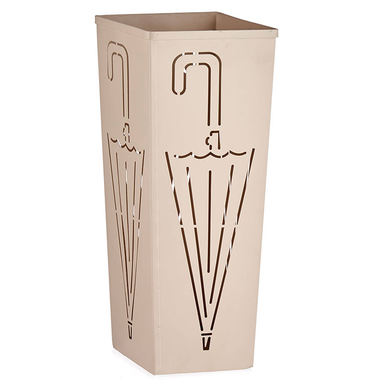 Giftdecor - Paraplu houder/bak/standaard - metaal creme - 21 x 49 cm