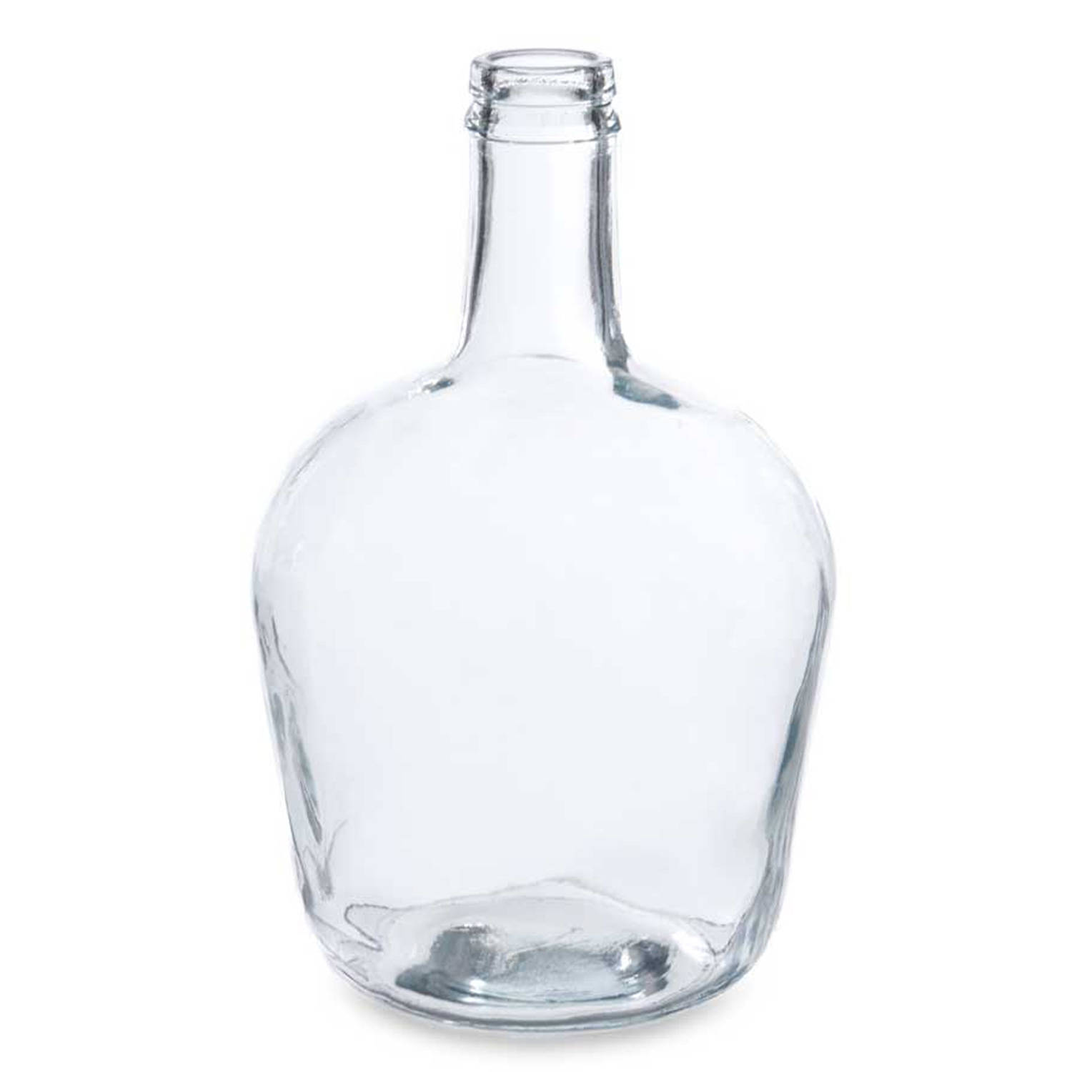Giftdecor - Bloemenvaas - fles - glas - transparant - 19 x 31 cm