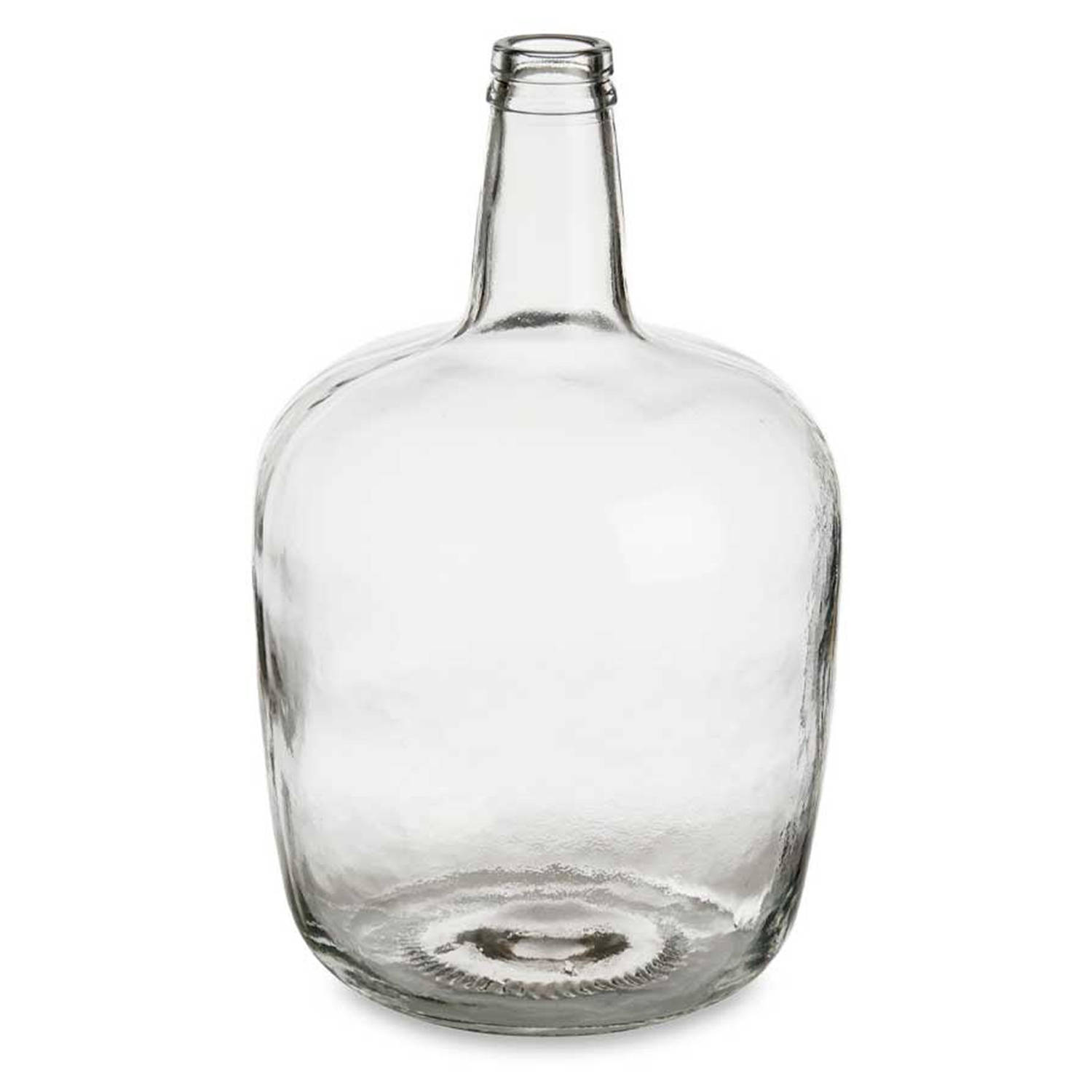 Giftdecor - Bloemenvaas - fles - glas - transparant - 22 x 39 cm