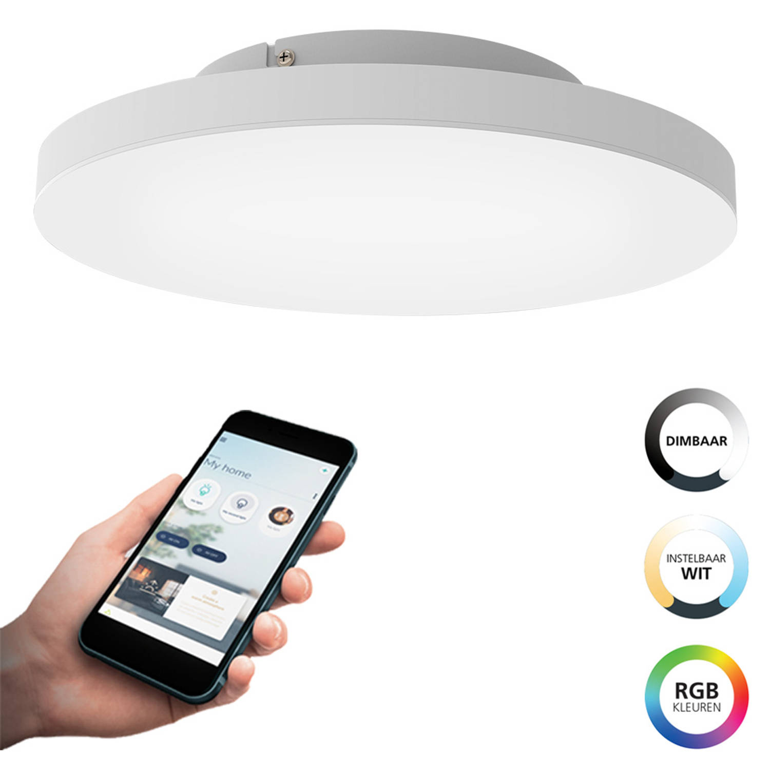 EGLO connect.z Turcona-Z Smart Plafondlamp Ã 45 cm Wit