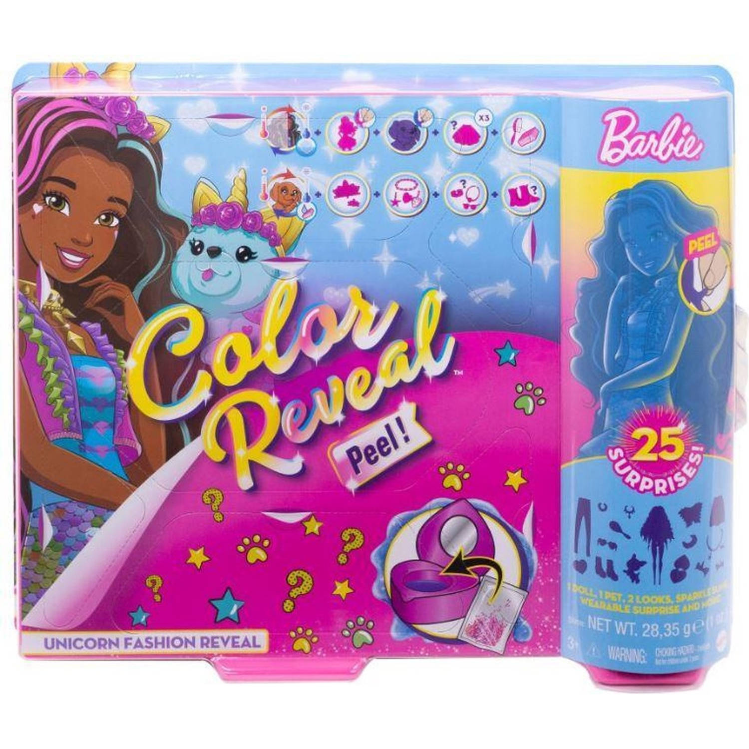 Barbie verrassingspop Color Reveal meisjes roze 15 delig