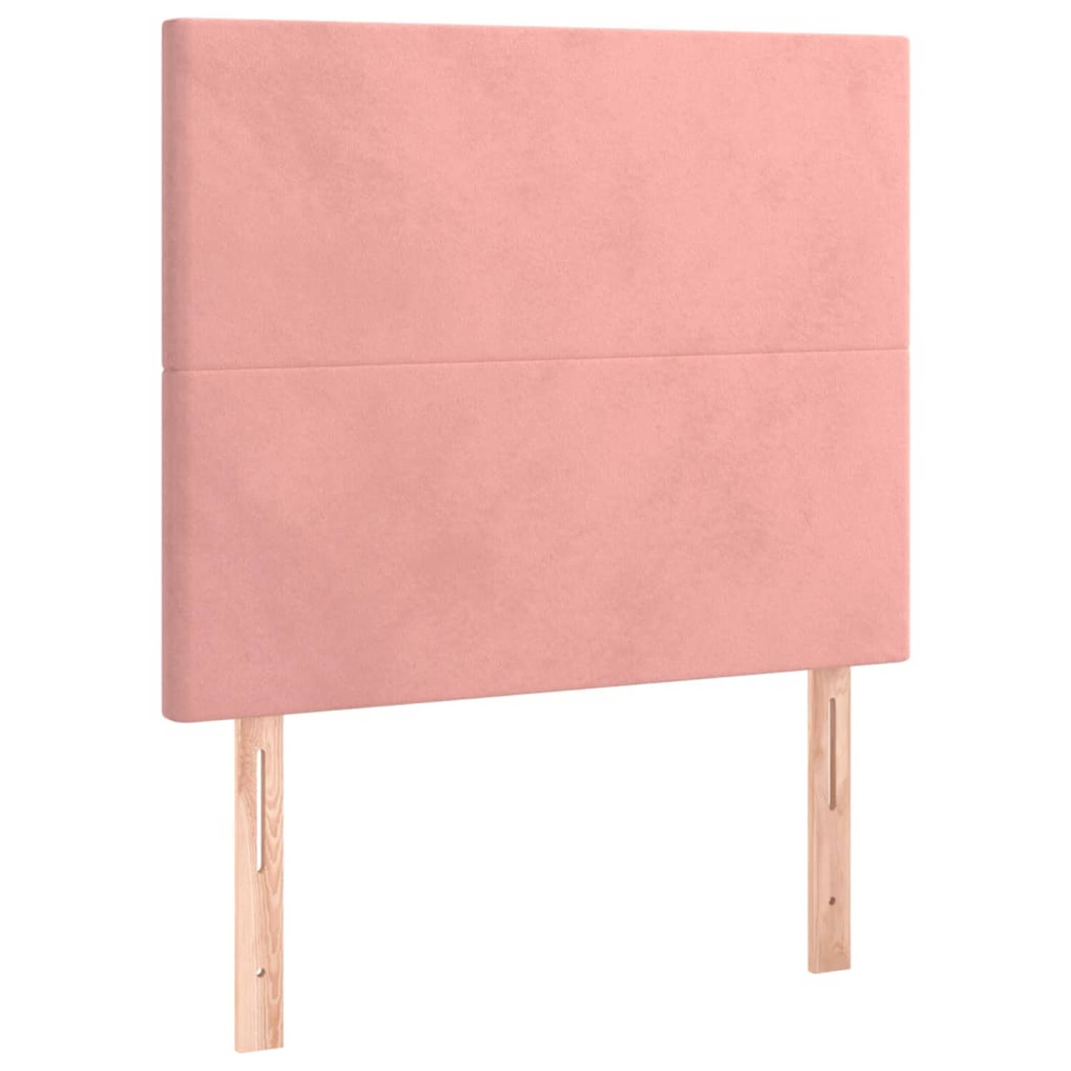 The Living Store Hoofdborden 2 st 80x5x78/88 cm fluweel roze - Bedonderdeel