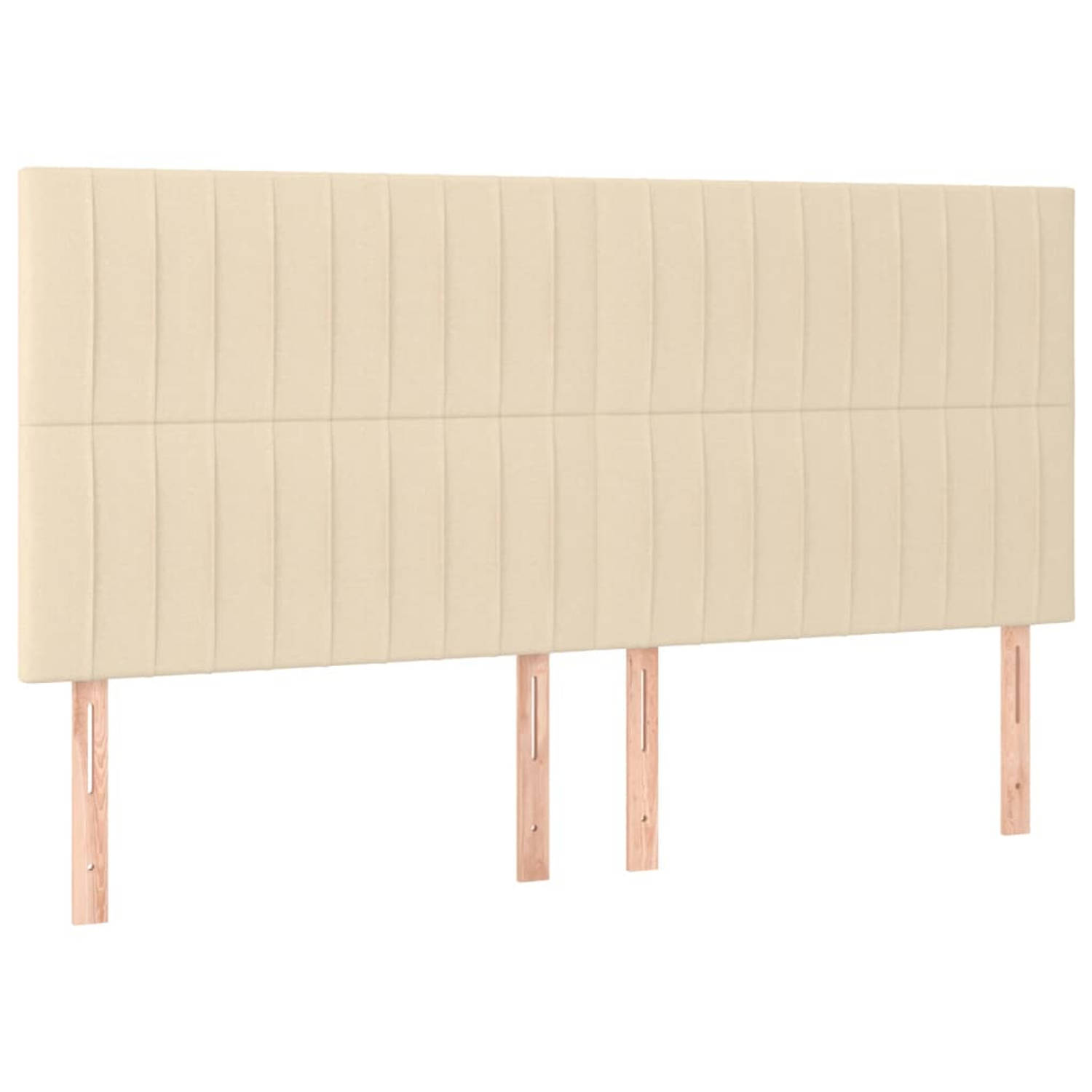The Living Store Hoofdbord Bed - 180x118/128 cm - Verstelbaar - Crème