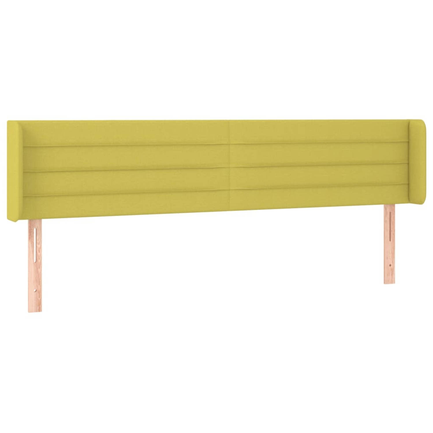 The Living Store Hoofdbord met randen 203x16x78/88 cm stof groen - Bedonderdeel