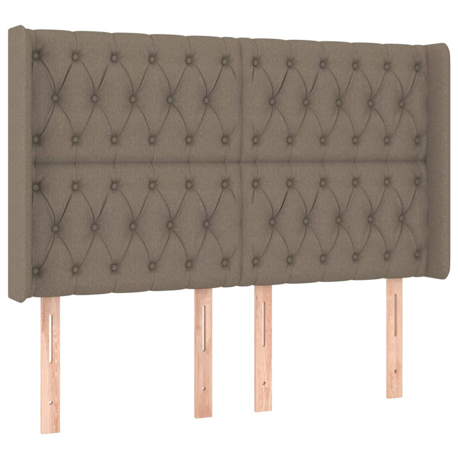 The Living Store Hoofdbord - 147x16x118/128 cm - Taupe stof