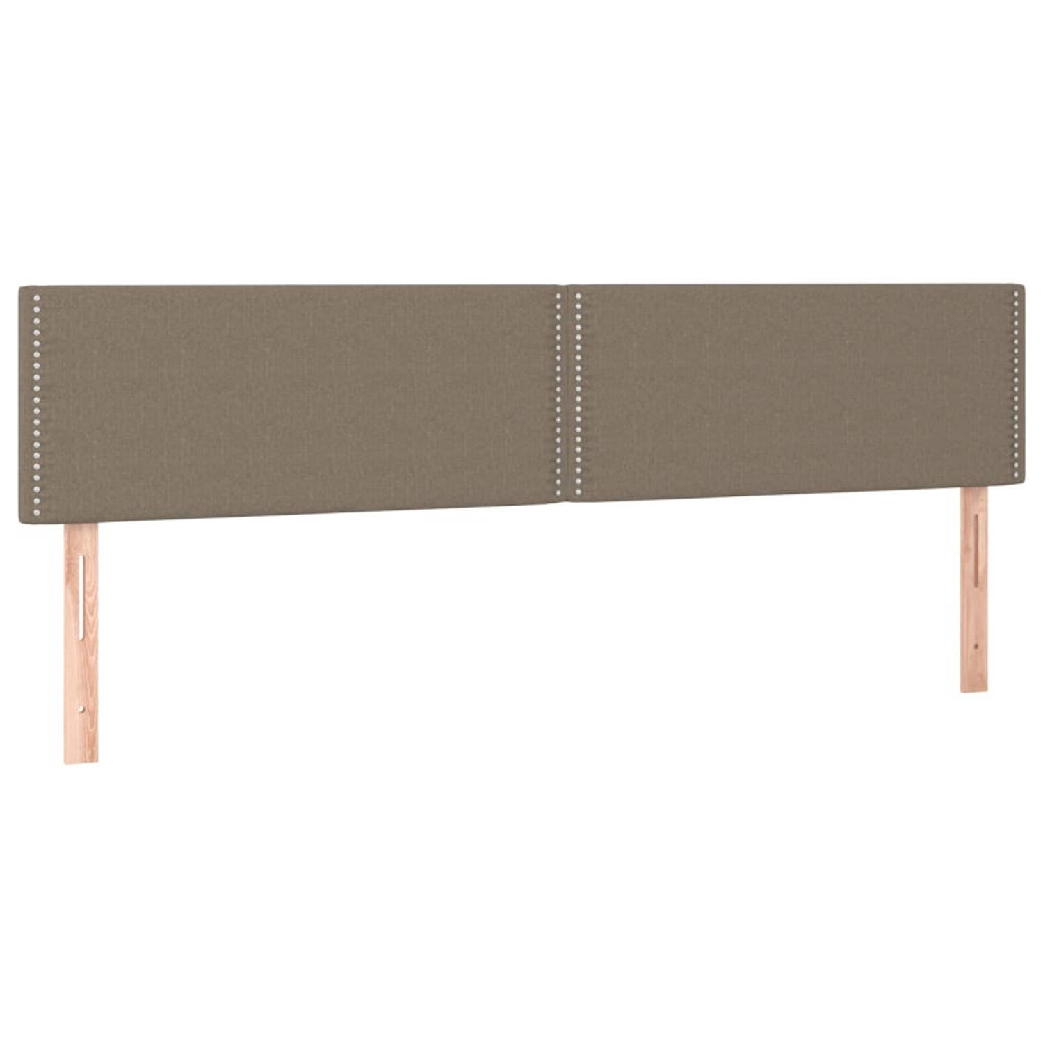 The Living Store Hoofdeind Taupe - 200 x 5 x 78/88 cm - Duurzaam - Comfortabel