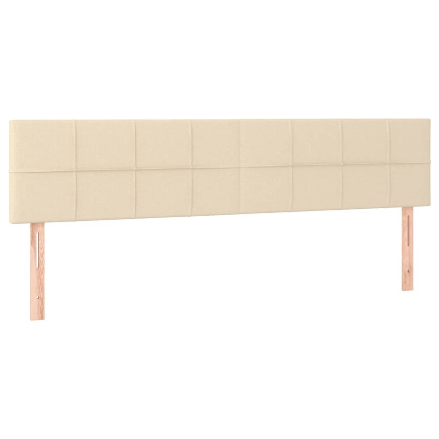 The Living Store Hoofdbord - Crème - 160 x 5 x 78/88 cm - Stijlvol ontwerp - Duurzaam materiaal - Verstelbare hoogte - Stevige poten - Comfortabele ondersteuning