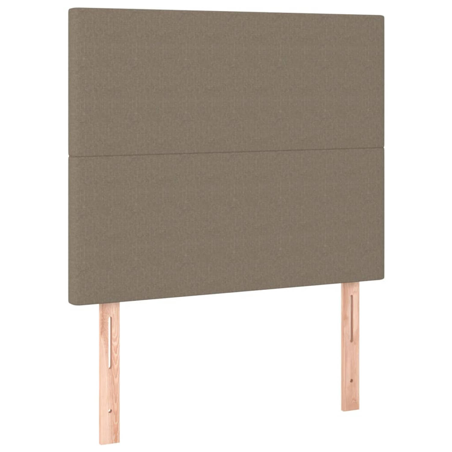 The Living Store Hoofdborden 2 st 80x5x78/88 cm stof taupe - Bedonderdeel