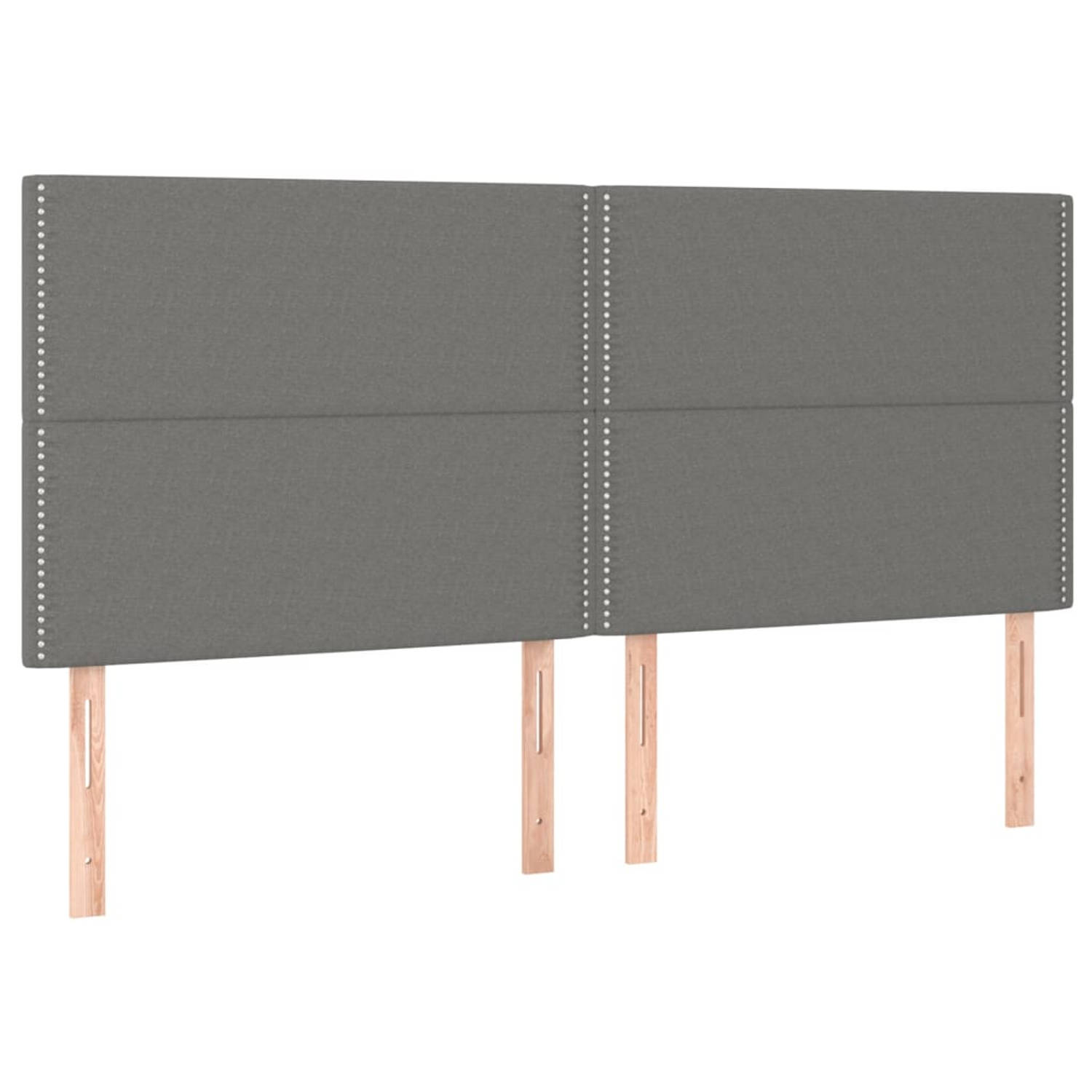 The Living Store Hoofdbord - Klassiek design - Duurzaam materiaal - Stevige poten - Verstelbare hoogte - Comfortabele ondersteuning - Elegant ontwerp - Kleur- donkergrijs - Materia
