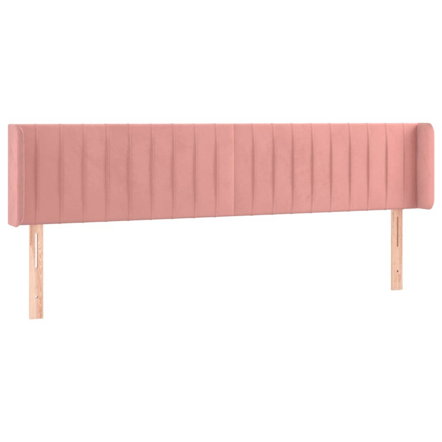 The Living Store Hoofdbord - Hoofdbord - 203 x 16 x 78/88 cm - Roze Fluweel