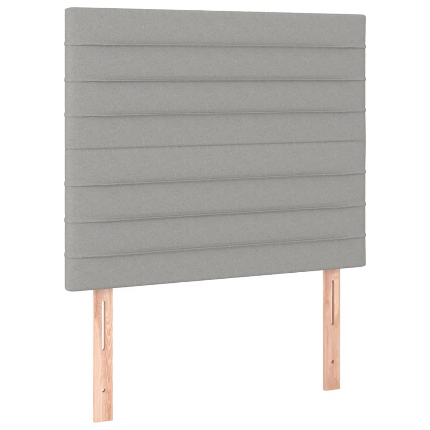 The Living Store Hoofdbord Bed - 80x5x118/128 cm - Lichtgrijs - Duurzaam - Stabiel - Verstelbare hoogte - Comfortabele ondersteuning - 2x hoofdeind