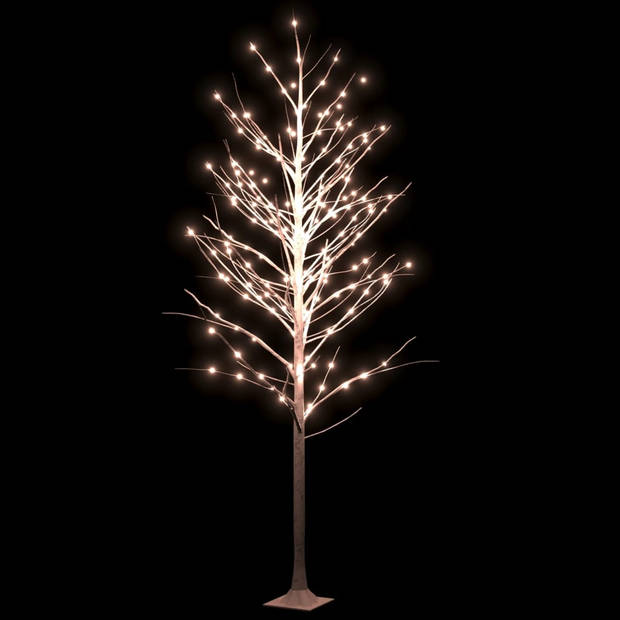 The Living Store LED-berkenboom - 240 LEDs - 25 x 25 x 300 cm - warmwit - 8 functies