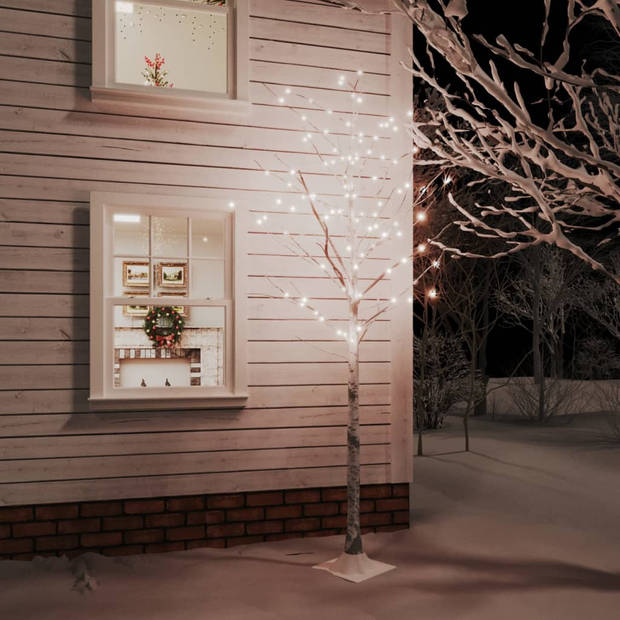 The Living Store LED-berkenboom - 240 LEDs - 25 x 25 x 300 cm - warmwit - 8 functies