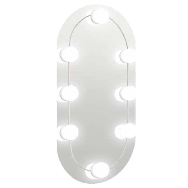 vidaXL Spiegel met LED-verlichting 40x20 cm glas ovaal