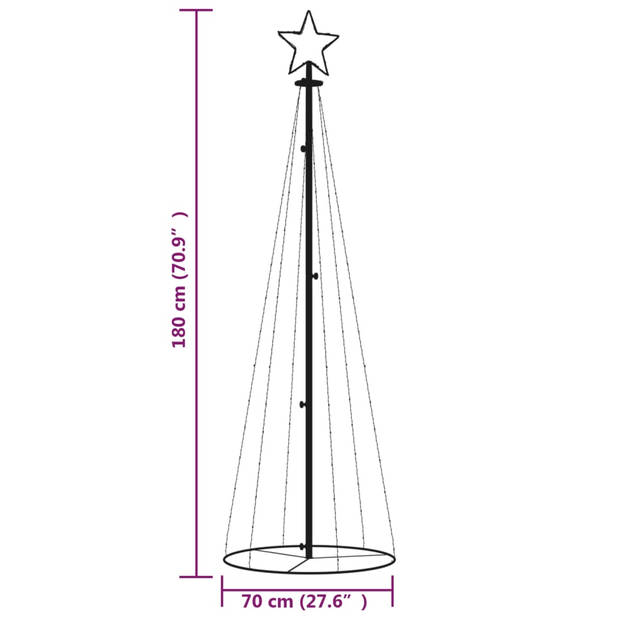 vidaXL Kegelkerstboom 108 LED's 70x180 cm blauw