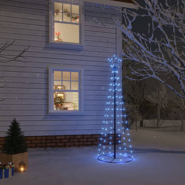 The Living Store LED Kegelkerstboom - 70x180 cm - 108 blauwe LEDs - 8 lichteffecten