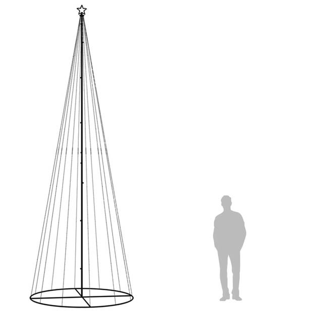 The Living Store LED-Kerstboom Meerkleurig 732 LEDs - 160x500 cm - Compact ontwerp