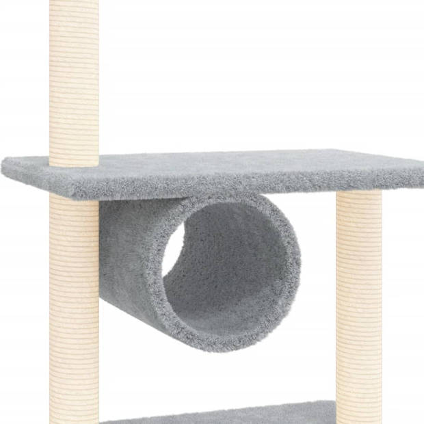 vidaXL Kattenmeubel met sisal krabpalen 279 cm lichtgrijs