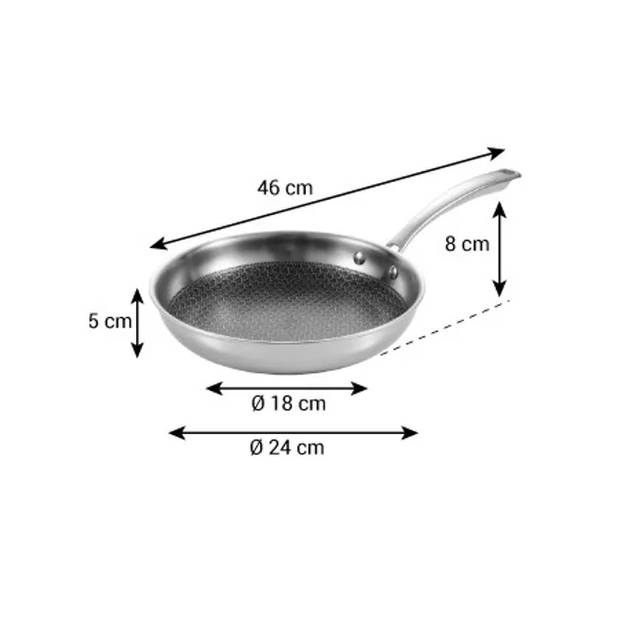 Tescoma RVS Koekenpan steelcraft 24 cm