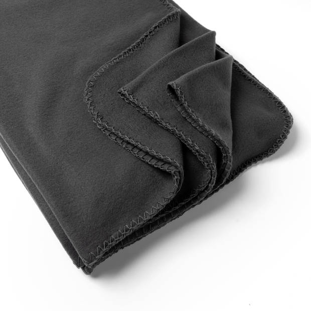 Dutch Decor - PABLO - Plaid 150x200 cm - 100% polyester - fleece terrasplaid - Charcoal Gray - antraciet