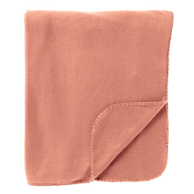 Dutch Decor - DEX - Plaid 130x160 cm - fleece deken - zacht en dun - Muted Clay - roze