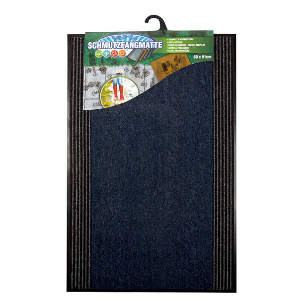 Deurmat schoonloop droogloop mat, Blauw, 60x91 cm, antislip