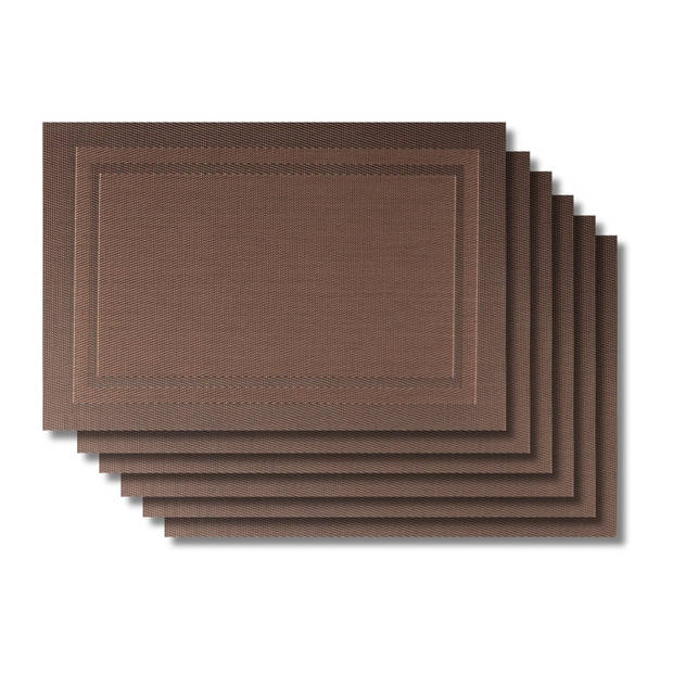 Jay Hill Placemats - Metal Brown - 45 x 31 cm - 6 Stuks