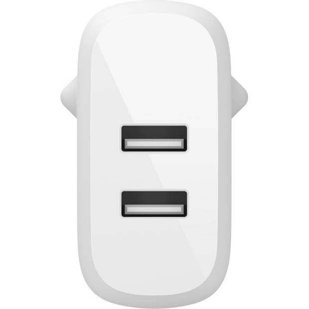 Belkin dual USB-A wandlader (Wit)