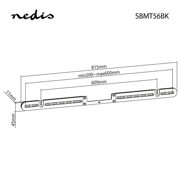 Nedis Soundbar Beugel - SBMT56BK - Zwart