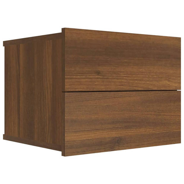 vidaXL Nachtkastjes 2 st 40x30x30 cm bewerkt hout bruin eikenkleur