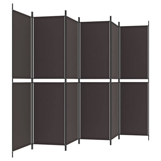 vidaXL Kamerscherm met 6 panelen 300x200 cm stof bruin