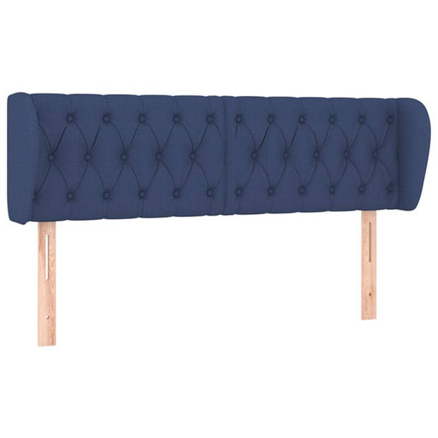 vidaXL Hoofdbord met randen 147x23x78/88 cm stof blauw