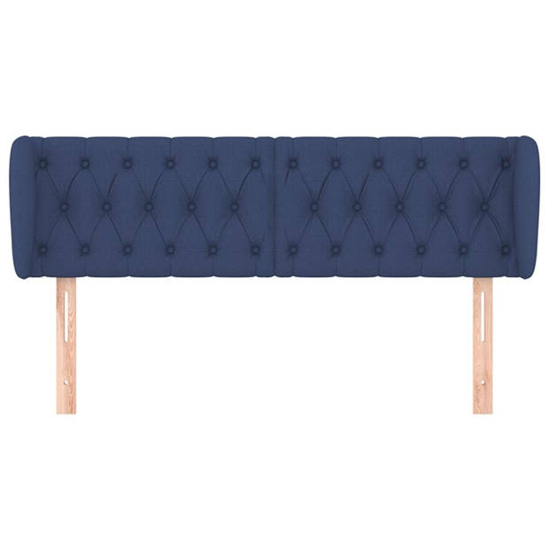 vidaXL Hoofdbord met randen 147x23x78/88 cm stof blauw