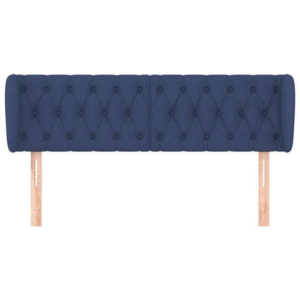 vidaXL Hoofdbord met randen 163x23x78/88 cm stof blauw