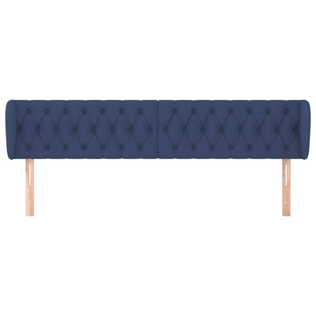 vidaXL Hoofdbord met randen 183x23x78/88 cm stof blauw