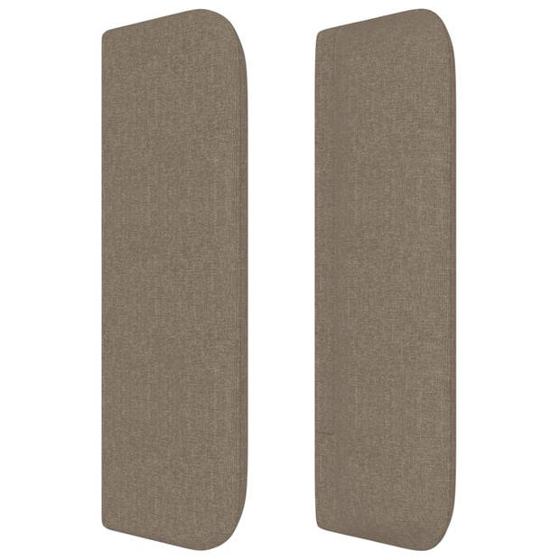 vidaXL Hoofdbord met randen 163x16x78/88 cm stof taupe