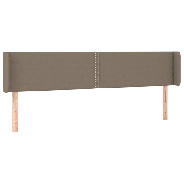 vidaXL Hoofdbord met randen 183x16x78/88 cm stof taupe