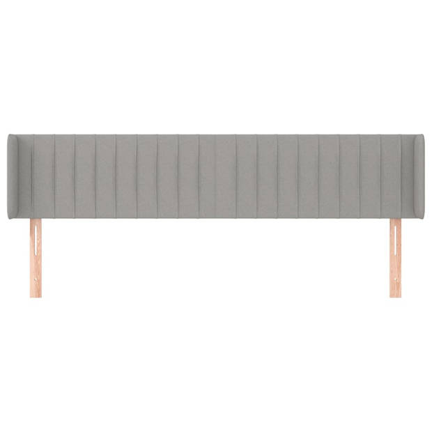 vidaXL Hoofdbord met randen 183x16x78/88 cm stof lichtgrijs