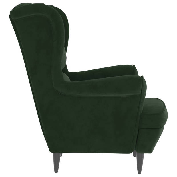 The Living Store Fauteuil Groen Fluweel - 81 x 90 x 96.5 cm - Stabiel Multiplex Frame - Comfortabele Zitting - 110 kg