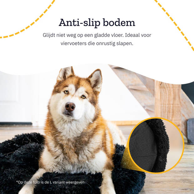 All 4 Pets Supply® Hondenmand donut - Maat XL - Geschikt voor honden tot 100 cm - Hondenkussen - Zwart