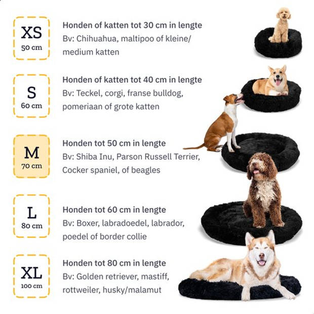 All 4 Pets Supply Hondenmand Donut - Maat M - Honden Mand Geschikt Voor Honden Tot 50 cm - Hondenkussen - Hondenbed