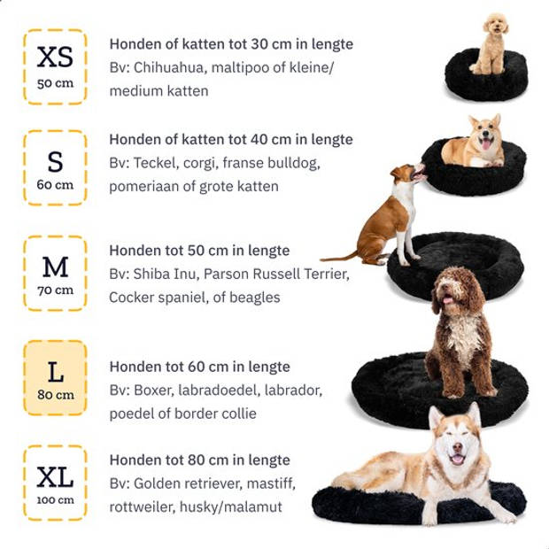 All 4 Pets Supply Hondenmand Donut - Maat L - Honden Mand Geschikt Voor Honden tot 60 cm - Hondenkussen - Hondenbed