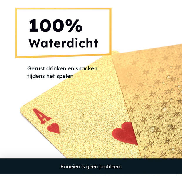 2BEFUN Luxe Waterdichte kaarten - Goud - Kaartspel - Speelkaarten - Spelletjes voor volwassenen - Pokerkaarten