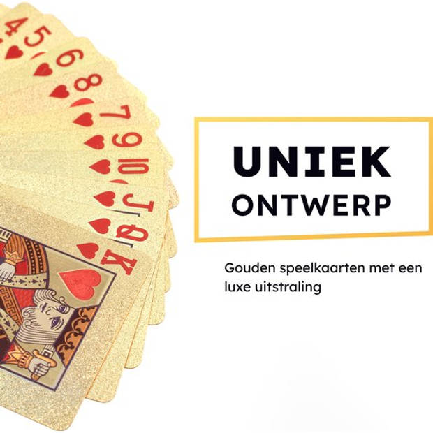 2BEFUN Luxe Waterdichte Speelkaarten Volwassenen - Kaarten - Kaartspel - Pokerkaarten - Drankspel - Goud